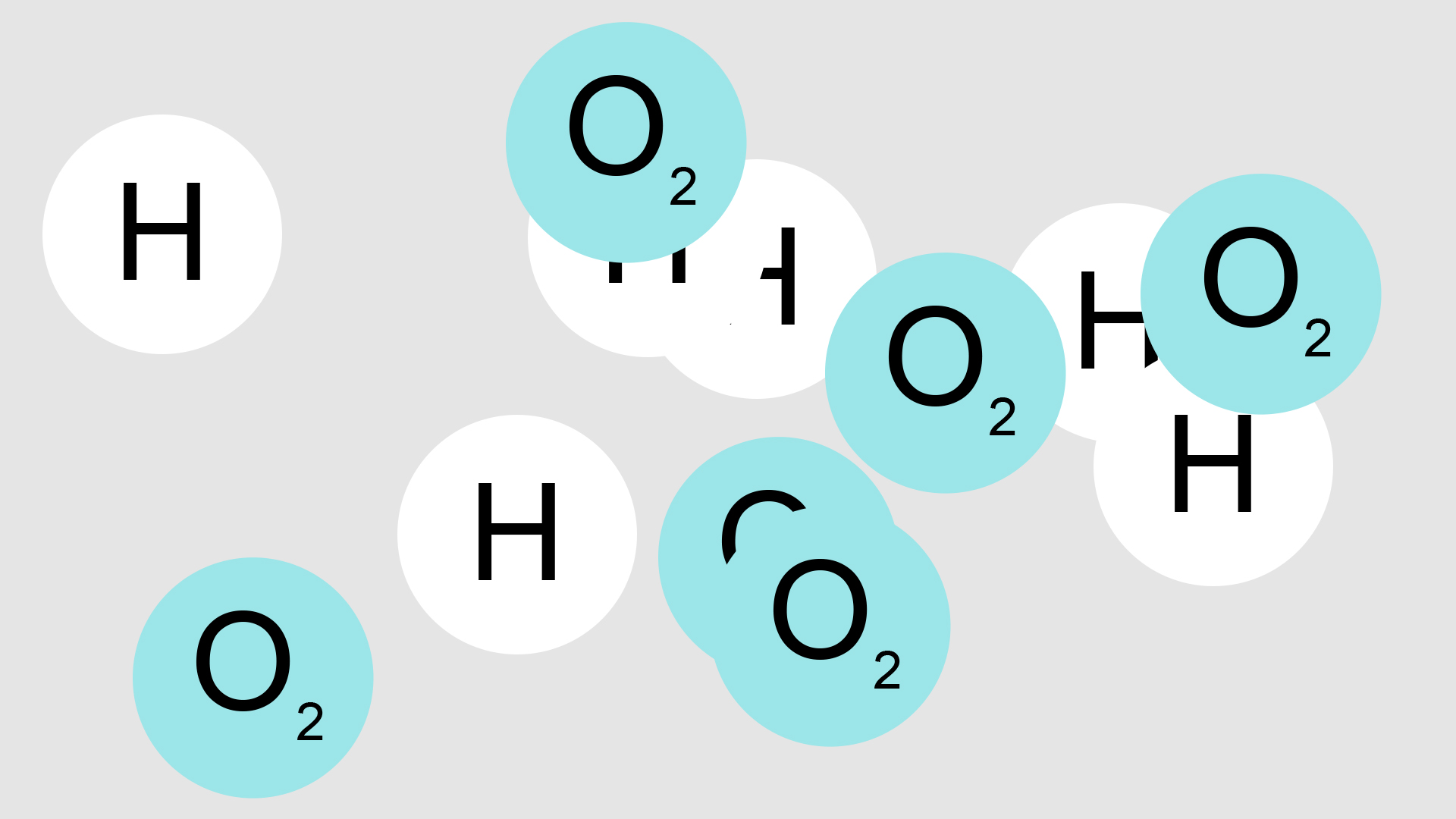 hydrogen and oxygen atoms