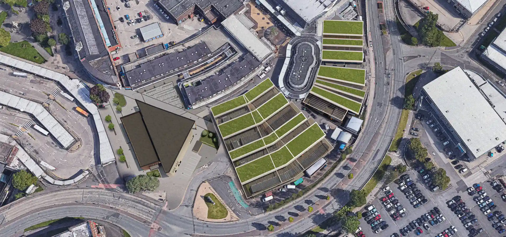 bury market aerial view