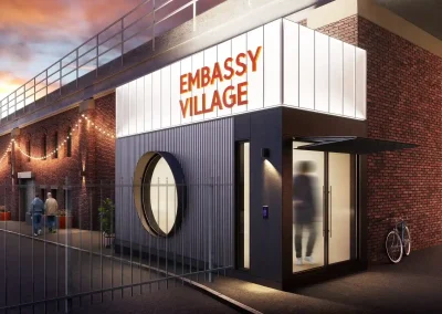 artist's impression of embassy village - entrance